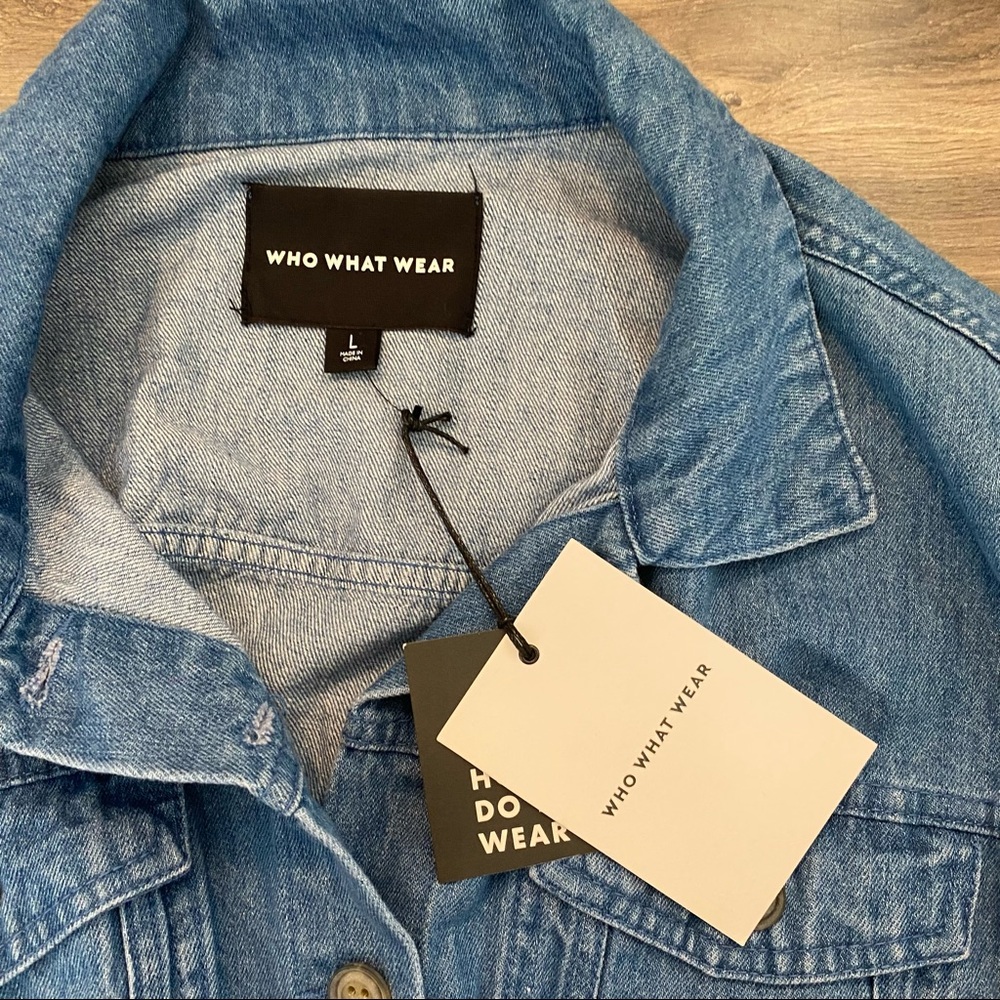 Who What Wear Denim Belted Jacket - Picture 3 of 6